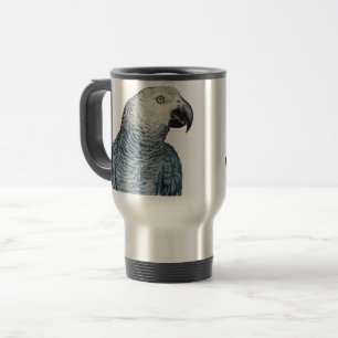 De Voyage Parrot Art Travel Mug African Grey Travel Mug