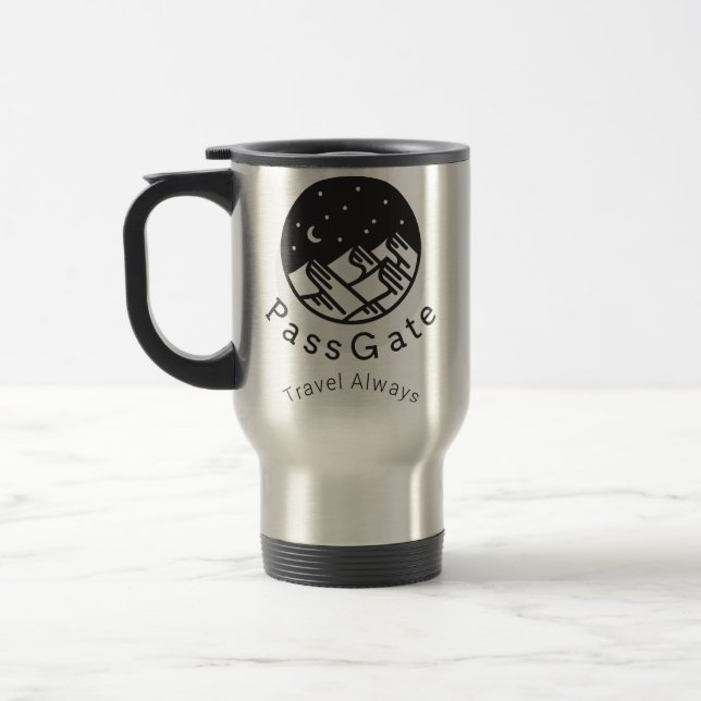 De Voyage PassGate Steel Mug - Voyager toujours (Gauche)