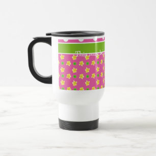 De Voyage Primroses Travel Mug : Personnaliser les Pois rose