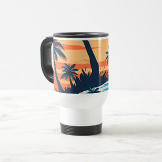 De Voyage Tropical Sunset Beach Coffee Mug – Relaxing Palm