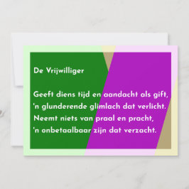 De Vrijwilliger Dankeskarte