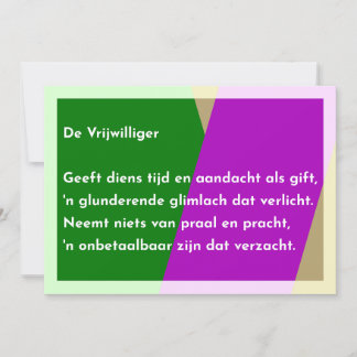 De Vrijwilliger Dankeskarte