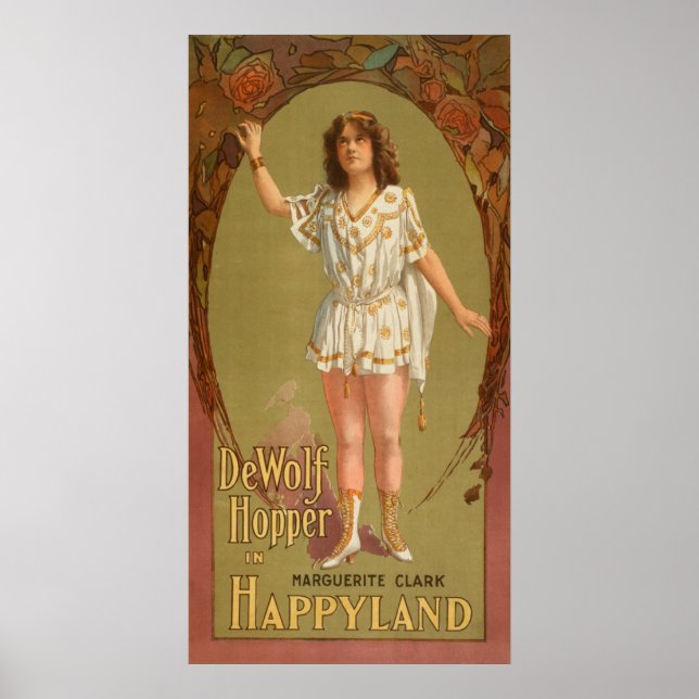 De Wolf Hopper in Happyland Theater Poster (Vorne)