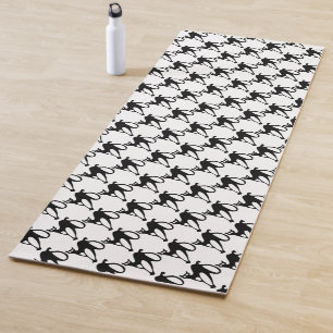 De Yoga Chats noirs mignons Motif d'Halloween   Tapis