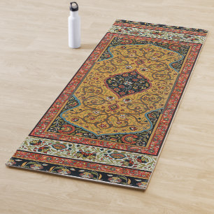 De Yoga Tapis Élegant Tapisserie Perse Antique Riche