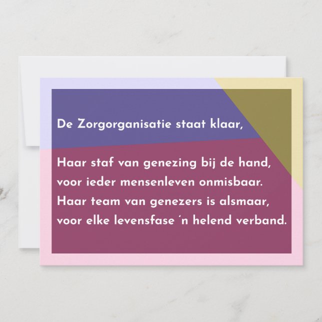 De Zorgorganisatie staat klaar Dankeskarte (Vorderseite)
