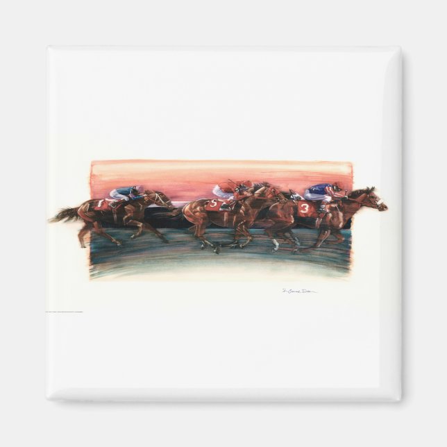 DEA25 Pferderennen.tif Magnet (Vorne)