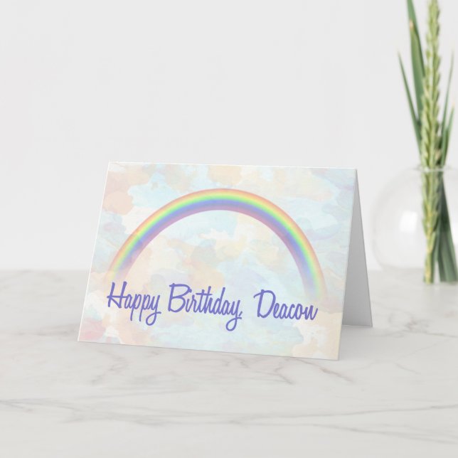 Deacon Birthday, Regenbogen der Segnungen Karte (Vorderseite)