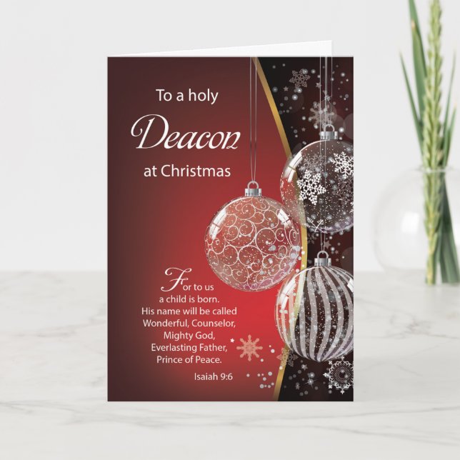 Deacon Christmas Bible Quote Ornamente Karte (Vorderseite)
