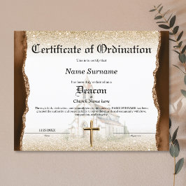 Deacon Church Certificate of Ordination