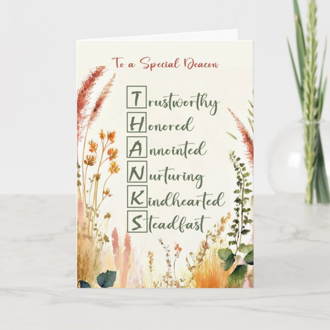 Deacon Clergy Appreciation Day Dank an Worte Karte (Vorderseite)