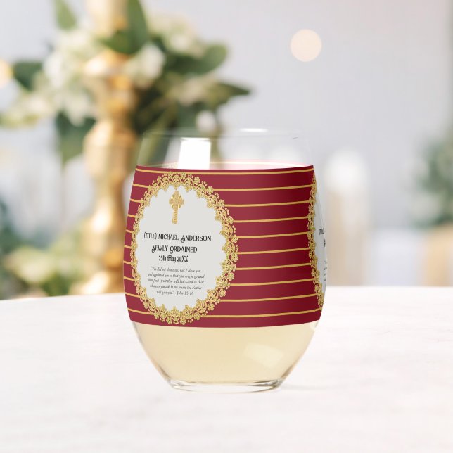 DEACON neu Ordinierte Verse-Geschenkidee Weinglas Ohne Stiel (Insitu (Hochzeit))