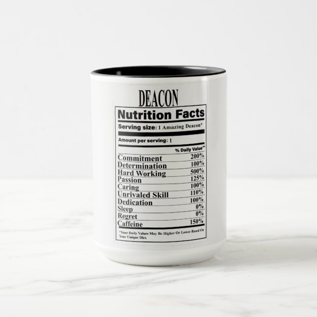Deacon Nutrition Facts Tasse (Zentrum)