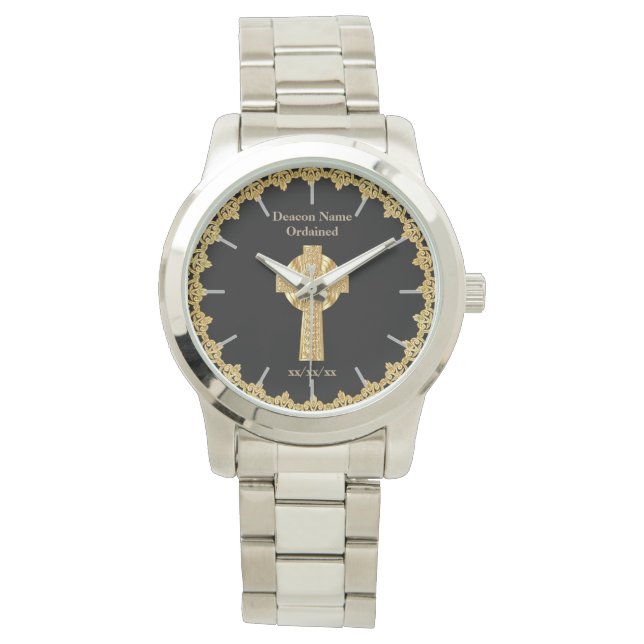 Deacon Ordised Ordination Gift Gedenk Armbanduhr (Vorderseite)