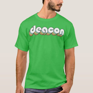 Deacon Retro Rainbow Typografie Faded Style T-Shirt