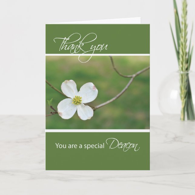 Deacon Vielen Dank Dogwood Blossom Dankeskarte (Vorderseite)