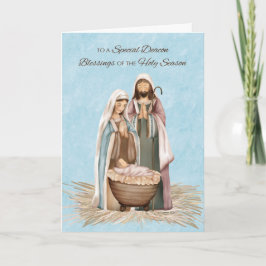 Deacon Weihnachts-Segnungen dank Krippe Szene Karte