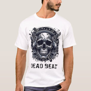 Dead Beat Skull Music Lover T-Shirt