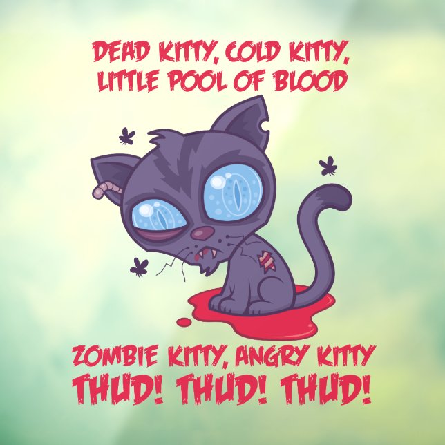 Dead Cold Angry Zombie Kitty Fensteraufkleber (Blatt 3)