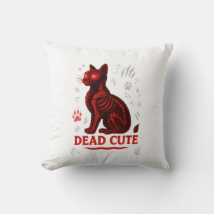 Dead Cute – Halloween-Katze T-Shirt Kissen