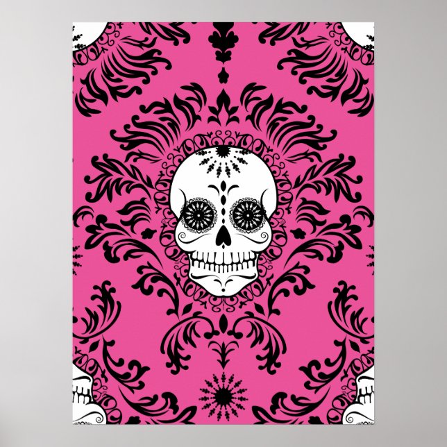 Dead Damask - Chic Sugar Skull Art Poster (Vorne)