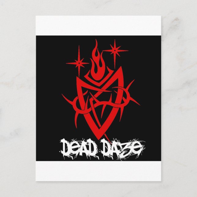 Dead Daze Tribal Heart Postkarte (Vorderseite)