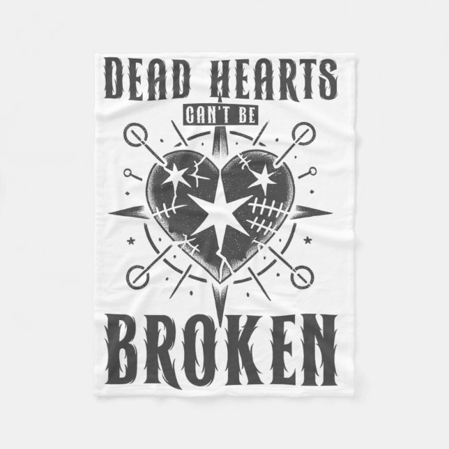 Dead Hearts Can't Be Broken. Goth, Emo Scene, Dark Fleecedecke (Vorderseite)