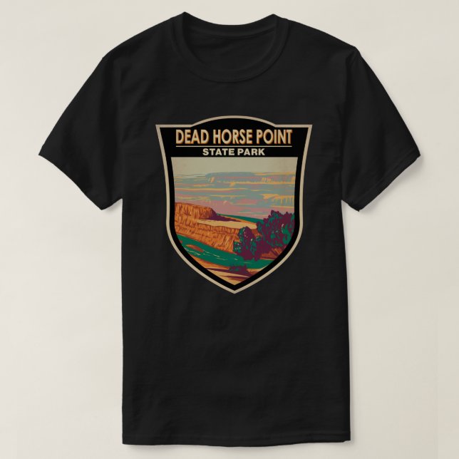 Dead Horse Point Staat Park Utah Abzeichen Aufkleb T-Shirt (Design vorne)