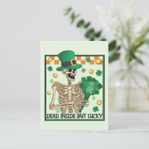 Dead Inside But Lucky St Patricks Postkarte