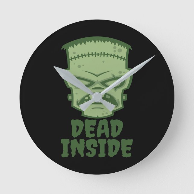 Dead Inside Frankenstein Monster Runde Wanduhr (Vorderseite)