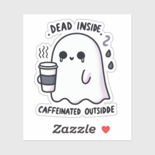 Dead Inside koffeiniert Outdoor Funny Ghost-Kaffee Aufkleber