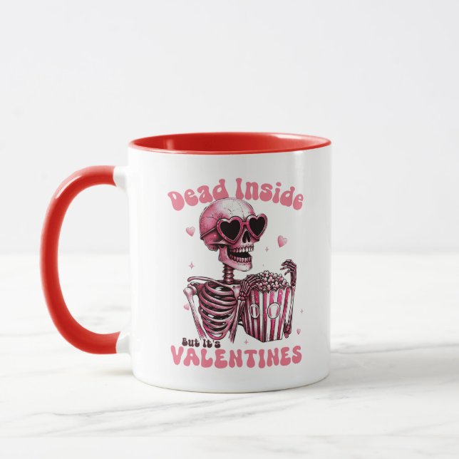 Dead Inside Mais c'est Valentine drôle Mug (Gauche)