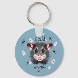 Dead Inside Opossum Keychain Spooky Ghost & Skull Schlüsselanhänger