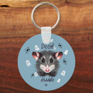Dead Inside Opossum Keychain Spooky Ghost & Skull Schlüsselanhänger