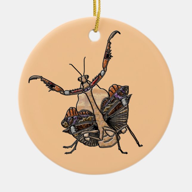 Dead Leaf Mantis Keramik Ornament (Vorne)