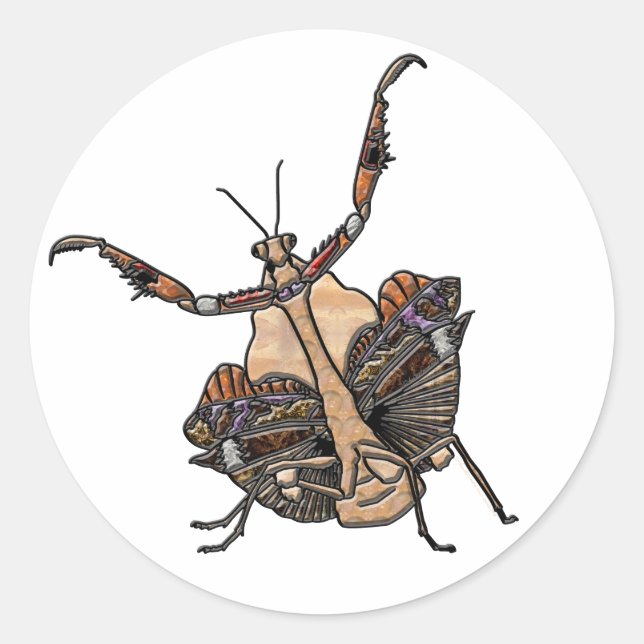 Dead Leaf Mantis Runder Aufkleber (Vorderseite)