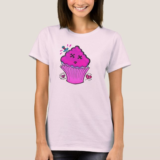 Dead Niedlich Zombie Cupcake T - Shirt (Vorderseite)