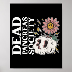 Dead Pankreas Society Diabetes Skeleton Spaß Funn Poster