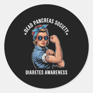 Dead Pankreas Society Shirt Funny Diabetes Awarene Runder Aufkleber