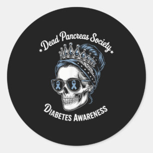 Dead Pankreas Society Shirt Funny Diabetes Awarene Runder Aufkleber