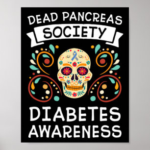 Dead Pankreas Society T1d Typ 1 Diabetes Awarenes Poster