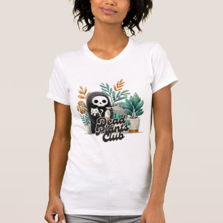 Dead Plants Club Cute Skeleton Cat Plant Care T-Sh T-Shirt
