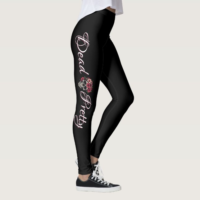 Dead Pretty Floral Skull Leggings (Droite)