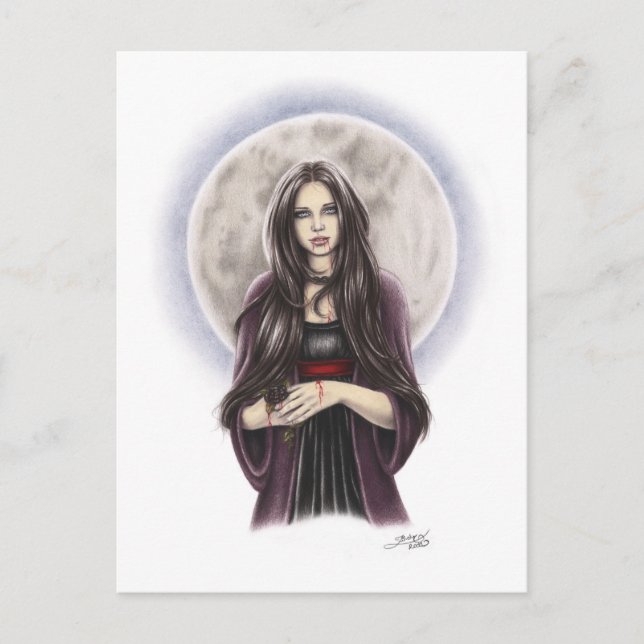 Dead Rose Vampire Postkarte (Vorderseite)