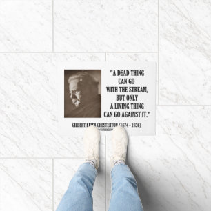 Dead Thing With Stream Living Thing Chesterton Q Fußmatte