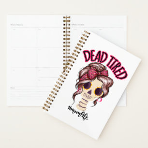 Dead Tired Maman Vie Skeleton Messy Bun Bandana