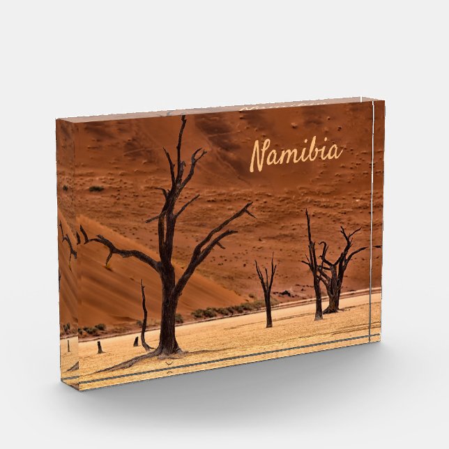 Dead Vlei Namibia Landschaft Foto mit Text (Links)