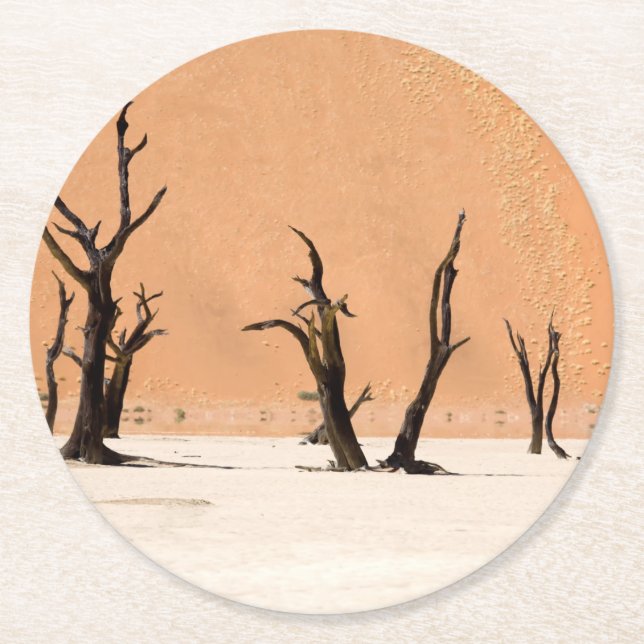 Dead Vlei, Namibia Runder Pappuntersetzer (Vorderseite)