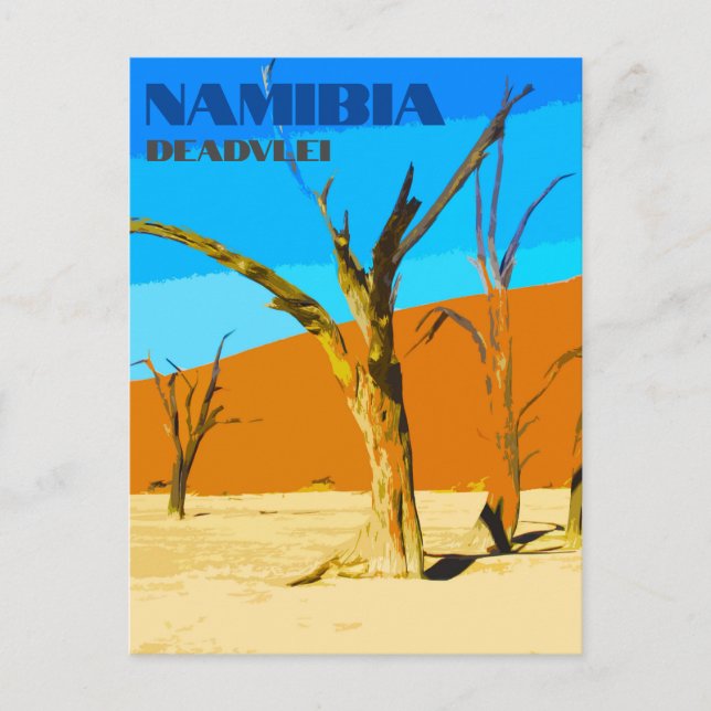 Deadlei Namibia Vintage Art Postkarte (Vorderseite)