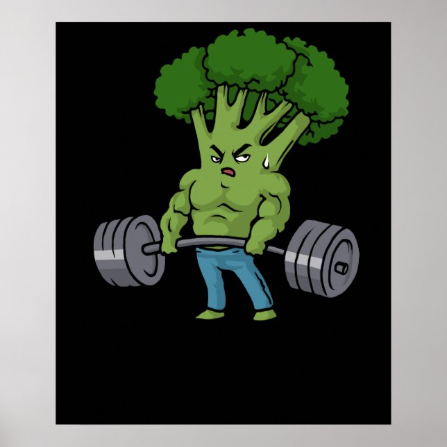 Deadlift Broccoli Gym Fitness Geschenk Bodybuildin Poster (Vorne)